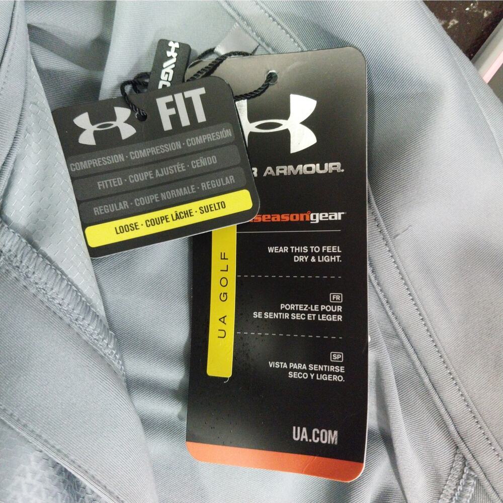 NWT! UNDER ARMOUR! MOTTLED GRAY ALL SEASON GEAR, DRY & LIGHT GOLF SHIRT! SZ 2XL - Picture 8 of 11